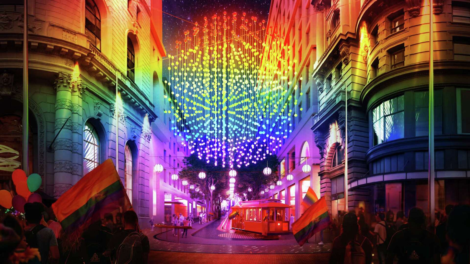 Powell Street Golden Lanterns — rendering 1