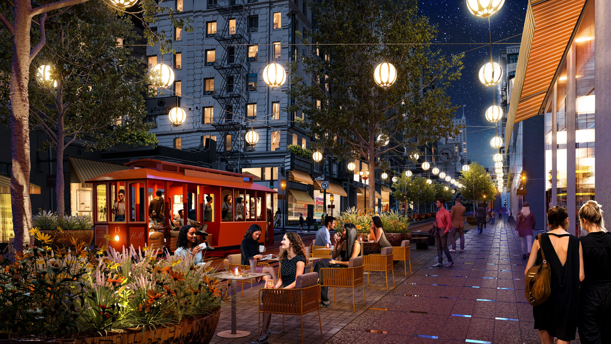 Powell Street Golden Lanterns — rendering 2